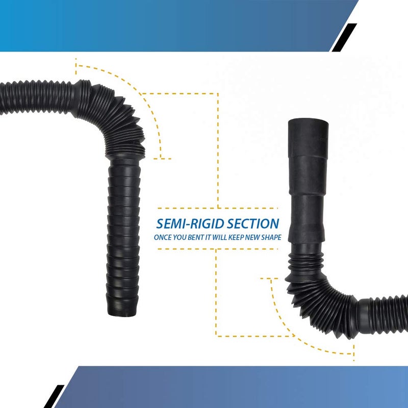 Raven Washing Machine Drain Hoseâ€¯- Semi-rigid Sections Allow Hose to Bend (4â€¯feet collapsed)â€¯ - Image 5